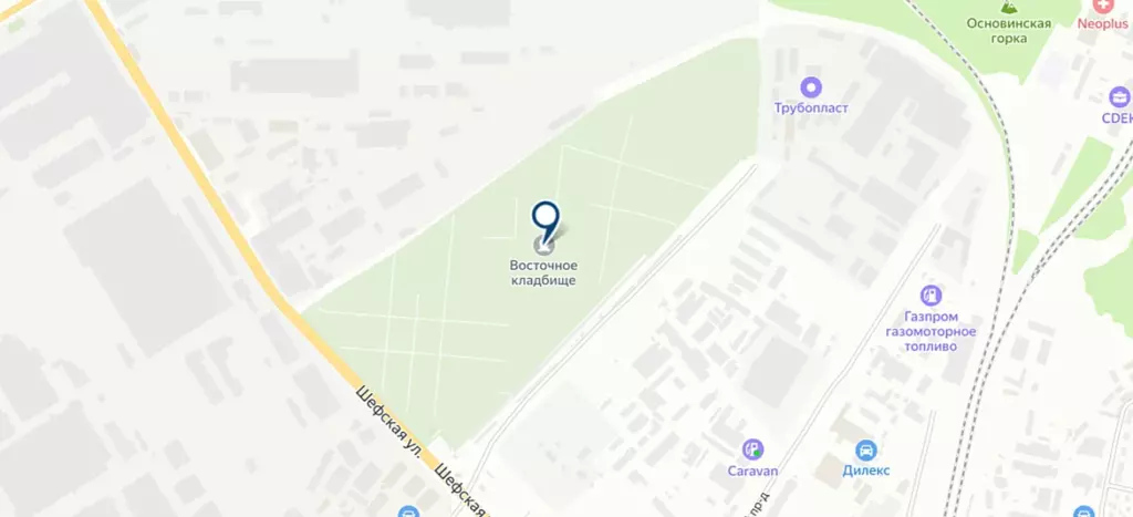 Восточное кладбище на карте - Екатеринбург